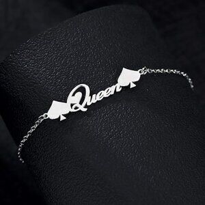 Royal Desire Queen of Spades Ankle Bracelet